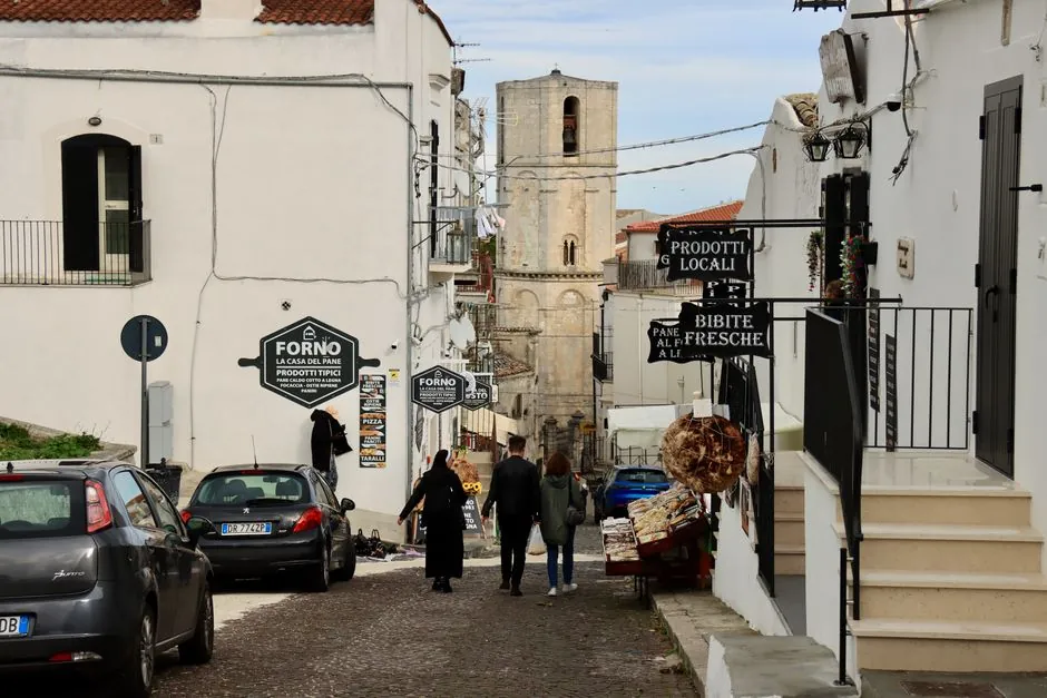 Explore the quaint streets of Monte Sant'Angelo, Puglia, Italy.