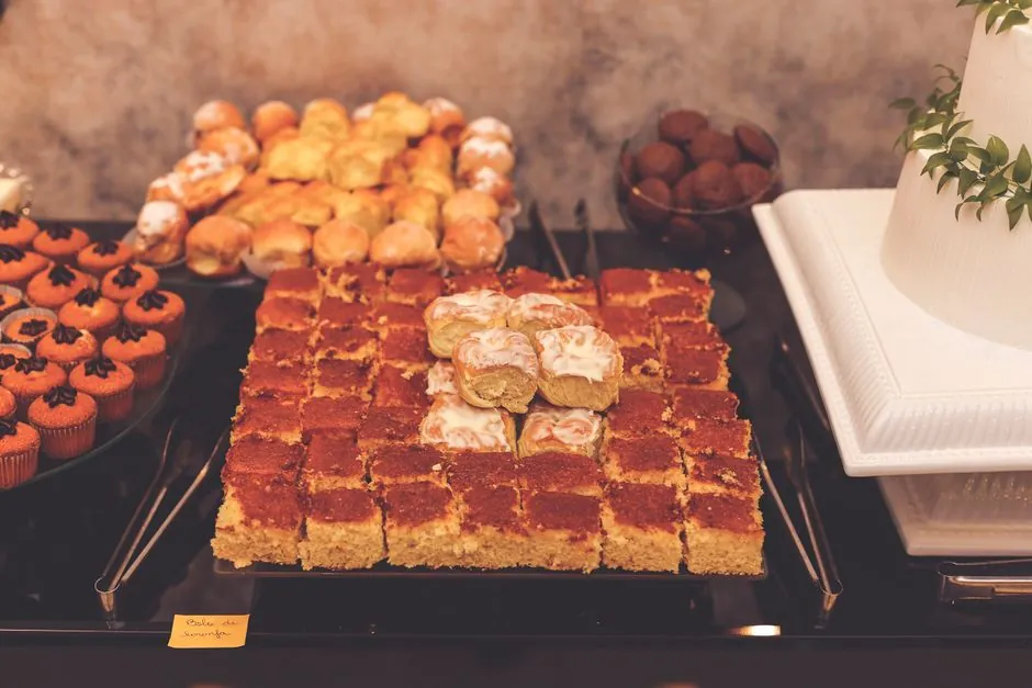 An elegant display of assorted pastries on a table, perfect for events.